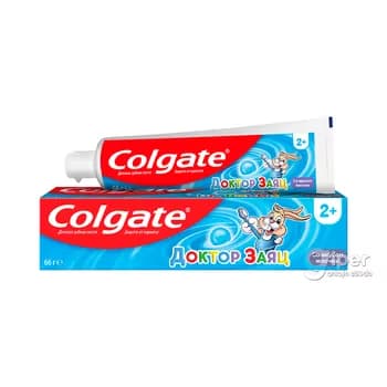 Çagalar üçin diş pasta Colgate "Доктор Заяц" 2+ ýaş, sakgyç tagamly 50 ml