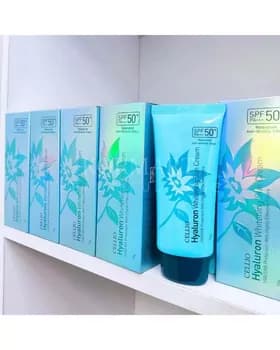 Kollagenly günden goraýjy krem Cellio Hyaluron Whitening Sun cream  50+/PA+++, 70 gr