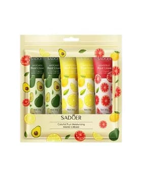 "Sadoer" elleriň näzik derisine ideg etmek üçin 5 sany ýüpek kremden ybarat bolan krem toplumy, 5*30 gr