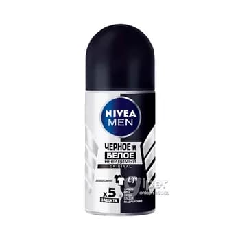Antiperspirant Nivea Men "Göze görünmeýän gorag ak we gara" Original (rolikly) 50 ml
