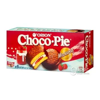 Pirožny Orion Choco Pie "Malina", 6 sany (180 gr)