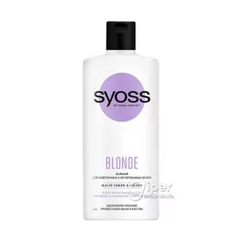 Balzam Syoss "BLONDE & SILVER" melirlenen, açyk we agaran saçlar üçin 440 ml