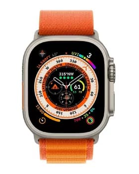 Apple Watch Ultra 49 мм Titanium Case Cellular, титановый/оранжевый Alpine Loop