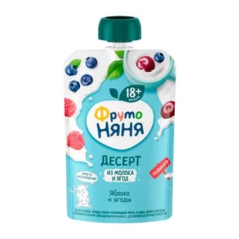 Çaga deserti "ФрутоНяня" alma we ir-iýmişli, 90 gr