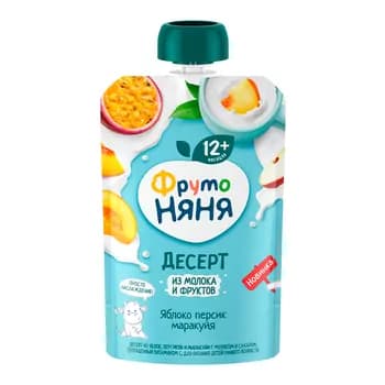 Çaga deserti "ФрутоНяня" alma, şetdaly we marakuýýa, 90 gr