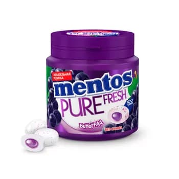 Жевательная резинка Mentos "Pure Fresh" Виноград, 100 г