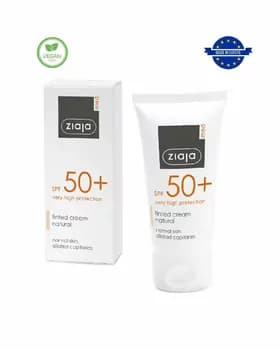 Med spf 50+ reňkli gün şöhlesine garşy krem, ​​tebigy / adaty deri üçin 50 ml