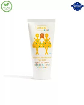 Çagalar üçin diş pastasy biskwitleri we vanil doňdurmasy tagamly 50 ml