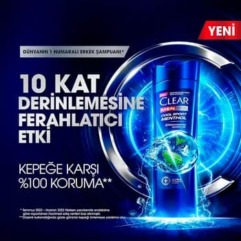 Шампунь Clear против перхоти "Cool Sport" с ментолом, 350 мл