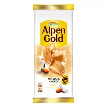Аk şokolad Alpen Gold "Mindal we Kokos", 85 gr