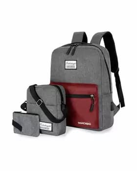 Комплект рюкзака 3 в 1 (Серый/красный)