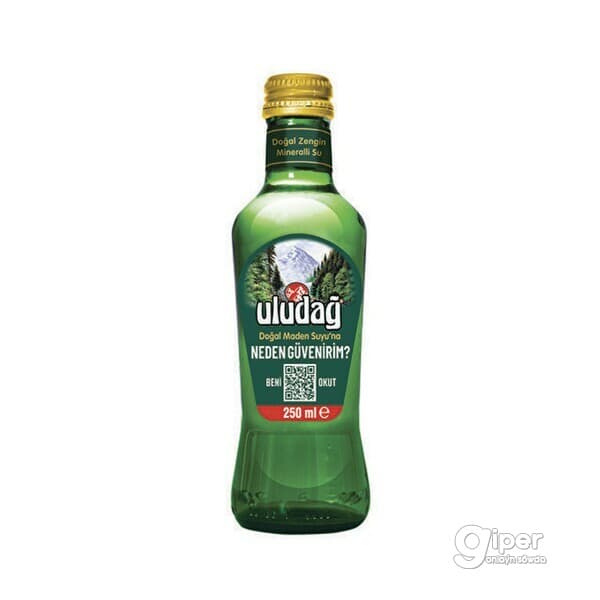 Gazlandyrylan mineral suwy Uludag Doğal Maden Suyu, 250 ml