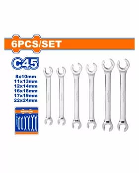 Набор из 6 гаечных ключей с открытым кольцевым креплением для гаек-конусов