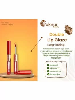 Double iki taraplaýyn dodak üçin blesk matt pomada nemlendirýär we dodagy köşeşdirýär 6gr