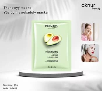 Bioaqua Niasinome gidratlaýjy awokado ýagy we nemlendiriji awokado maskasy,