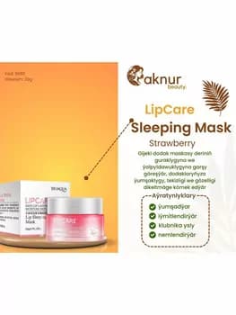 Маска для Губ Ночная LIP CARE Клубничная с Касторовым маслом 20г