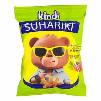 Guradylan çörek bölejikleri Kindi pomidor we gök ot tagamly, 30 gr