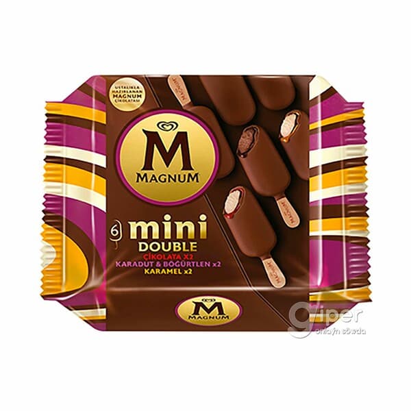 Doňdurma Magnum mini "Double Çikolata Karadut Bogurtlen Karamel mix", 345 ml (6 sany)
