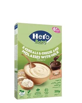 Çaga iýmiti "Hero Baby" süýtli 8 däneli peýnir we pekmezli şüle, 200 gr