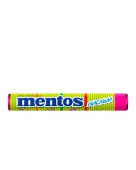 Жевательные кислый драже "Mentos" со вкусом яблока, клубники и ананаса, 37.5 г