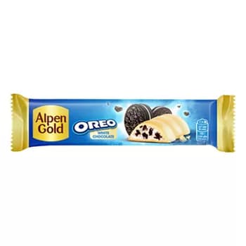 Белый шоколад "Alpen Gold Oreo" с начинкой со вкусом ванили и кусочками печенья "oreo", 37 гр