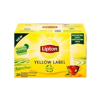 Чай черный Lipton Yellow label в пакетиках, 20 шт, 30 гр