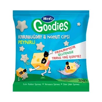Garabugdaý we nohutdan çipsiler "Hero Goodies" peýnir tagamly, 30 gr