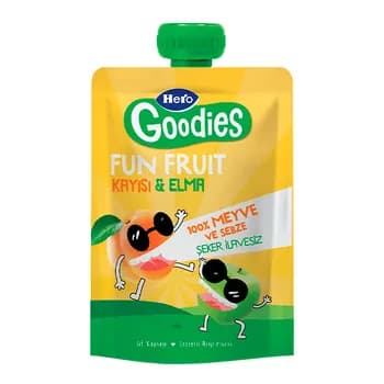 Çaga pýuresi "Hero Goodies" erik we alma tagamly, 100 gr