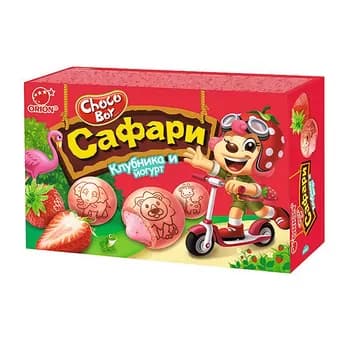Çagalar üçin köke Orion "Choco Boy Safari" ýertudana we ýogurt, 39 gr