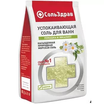 Köşeşdiriji wanna üçin duz СольЗдрав "Çopantelpek we Ewkalipt ", 800 gr