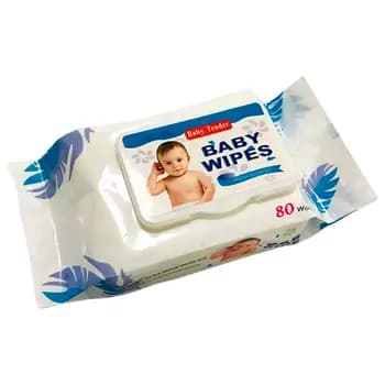 Çagalar üçin çygly süpürgiçler "Baby Wipes", 80 sany