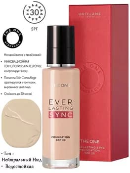 ORIFLAME Адаптивная тональная основа THE ONE Everlasting Sync SPF 30, Нейтральный Нюд 30 мл