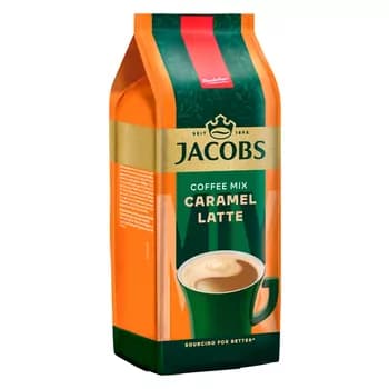 Кофе микс Jacobs молотый в растворимом "Caramel Latte" со вкусом карамели, 450 г