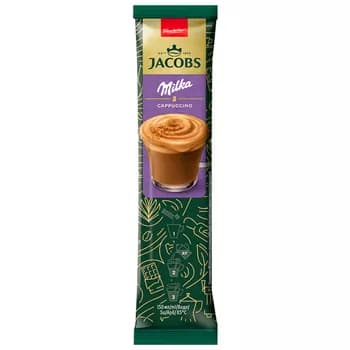 Кофе Jacobs Cappuccino Milka "Hot Iced" с довавлением какао-порошка, 18 г
