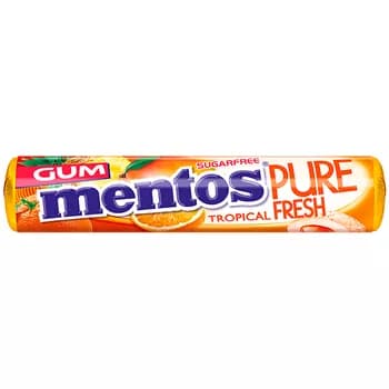 Жевательная резинка Mentos "Pure White" тропические фрукты, 15.5 г