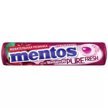 Жевательная резинка Mentos "Pure White" вишня, 15.5 г
