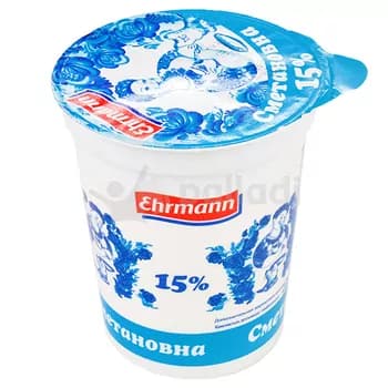 Uýadylan gaýmak "Ehrmann" ýaglylygy 15%, 320 gr