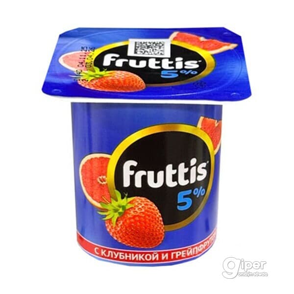 Ýogurt Fruttis klubnika we greýpfruit 5%, 115 gr
