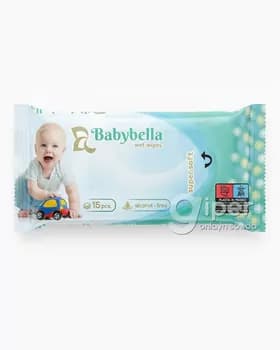 Детские влажные салфетки Babybella "Super soft", 15 шт