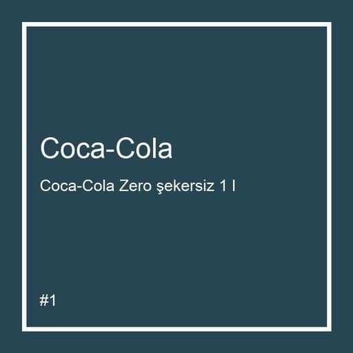 Coca-Cola Zero şekersiz 1 l