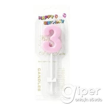 Doglan gün üçin şem "Happy Birthday" № 3