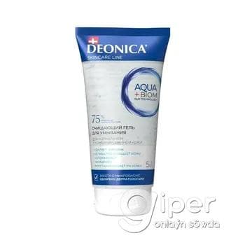 Ýüz ýuwmak üçin arassalaýjy gel 5-i 1-de Deonica "Aqua + Biom" 160 ml
