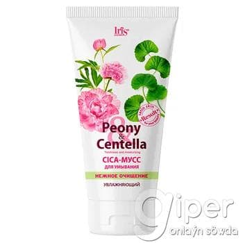 Ýüz ýuwmak üçin Cica-muss Iris Cosmetic "Peony & Centella" Çyglandyryjy (Pion & Sentella) 170 gr