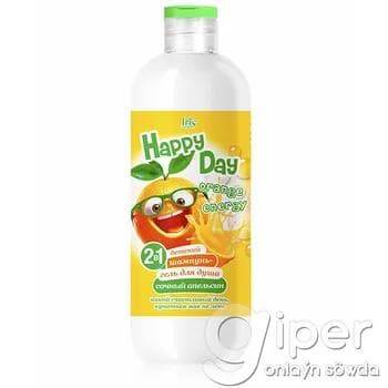 Çagalar üçin şampun-duş geli 2-si 1-de Iris Cosmetic Happy Day "Сочный апельсин" 500 ml