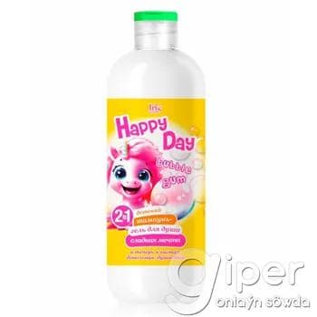 Çagalar üçin şampun we duş geli 2-si 1-de Cosmetic Happy Day "Сладкая мечта" 500 мл