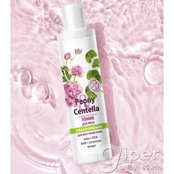 Çyglandyryjy ýüz tonigi ähli deri görnüşleri üçin Iris Cosmetic "Peony & Centella" 250 ml