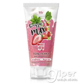 Ýüz ýuwmak üçin gel-köpük Iris Cosmetic "Смузи mix" Ýertudana & Reýhan 170 gr