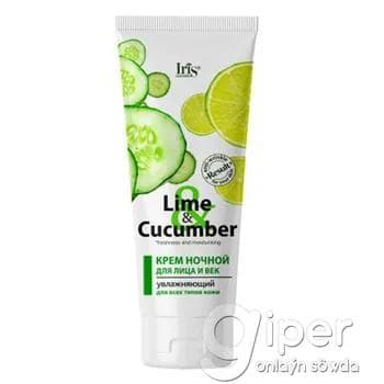 Крем ночной увлажняющий для лица и век Iris Cosmetic "Lime & Cucumber" для всех типов кожи 75 мл