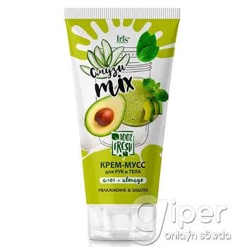 Крем-мусс для рук и тела Iris Cosmetic Смузи mix "Алоэ + Авокадо" Увлажнение и забота 180 мл
