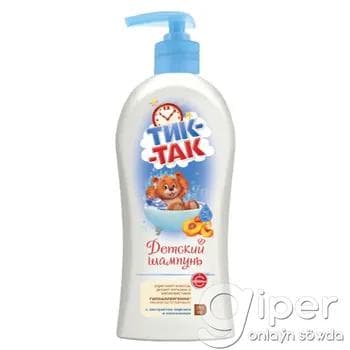 Çagalar üçin şampun şetdaly ekstrakty we pantenol bilen "Тик-Так" 350 ml
